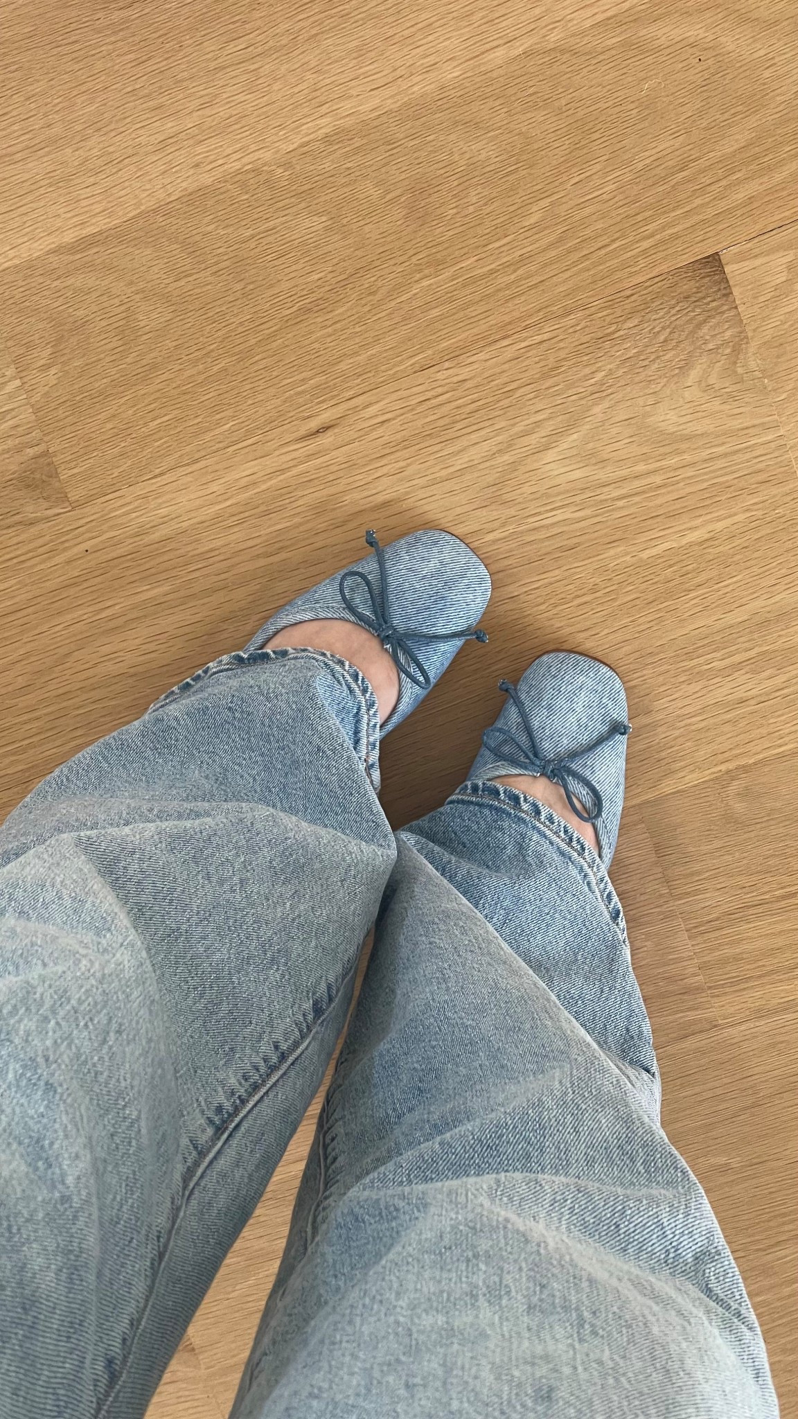 Denim suede ballet flats 