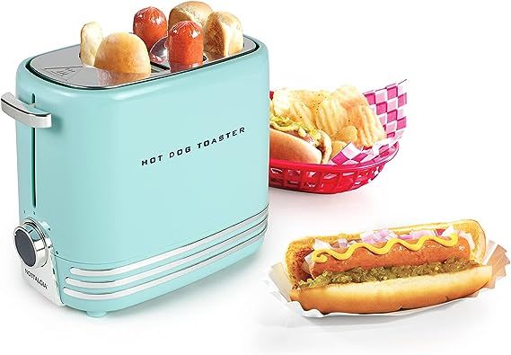 Nostalgia Pop-Up 2 Hot Dog and Bun Toaster With Mini Tongs, Works with Chicken, Turkey, Veggie Li... | Amazon (US)