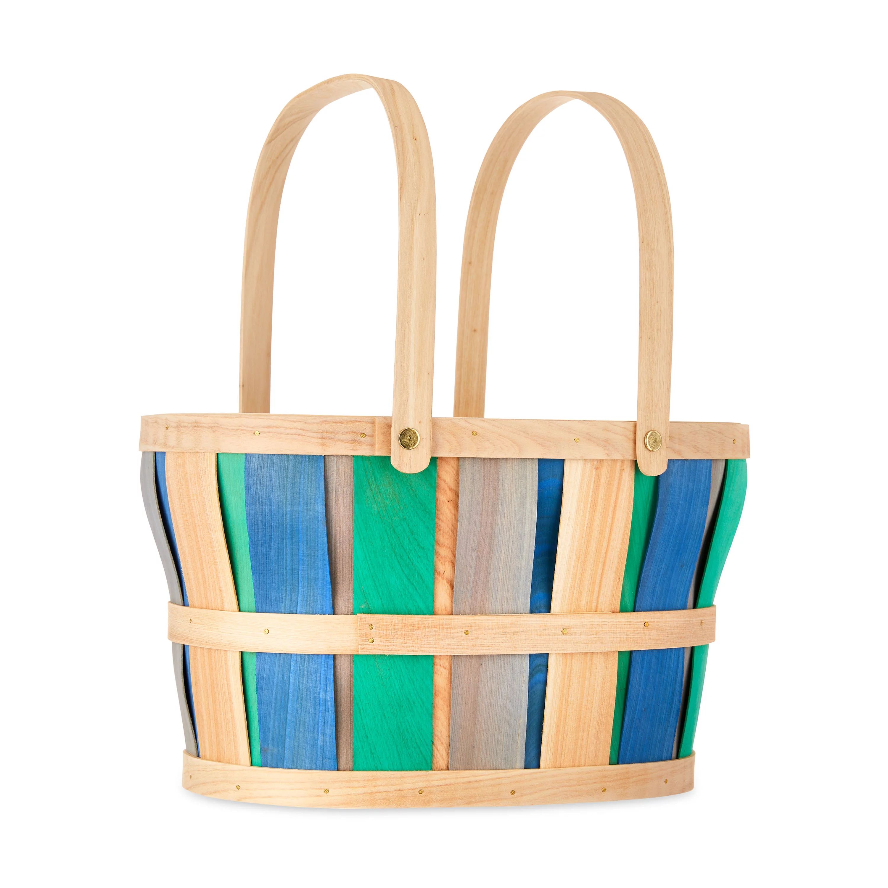 Way To Celebrate Oval Natural Woodchip Easter Basket | Walmart (US)