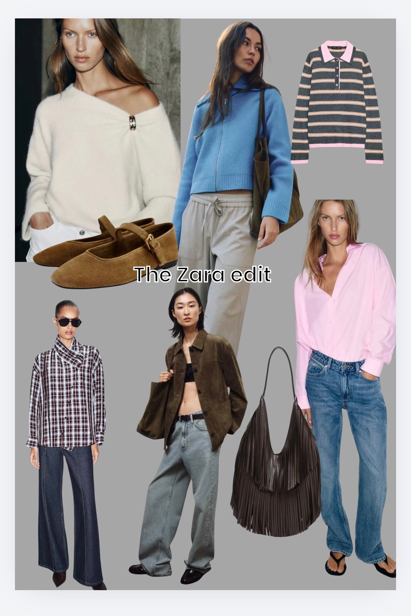 This weeks Zara edit.
Spring tones, brooch details, zip knits and fringe accessories. 

#LTKuk #LTKover50style #LTKstyletip