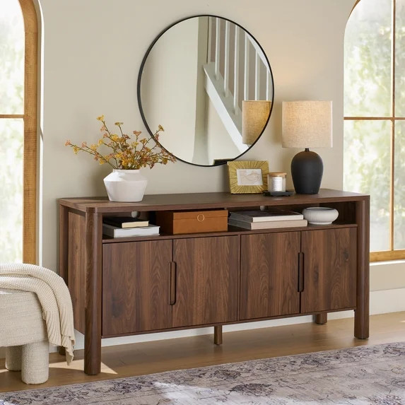 Better Homes & Gardens Adlin TV Stand for TVs up to 70 in, Walnut Finish | Walmart (US)