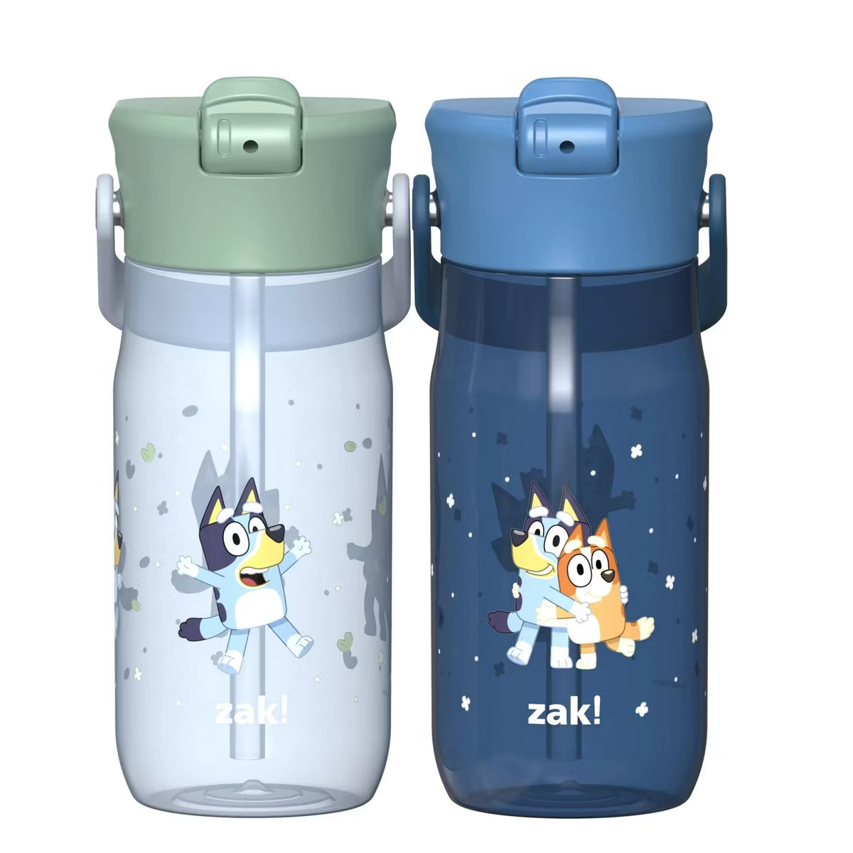 Zak Designs 2pk 18oz Bluey Harmony Straw Water Bottle Blue | Target
