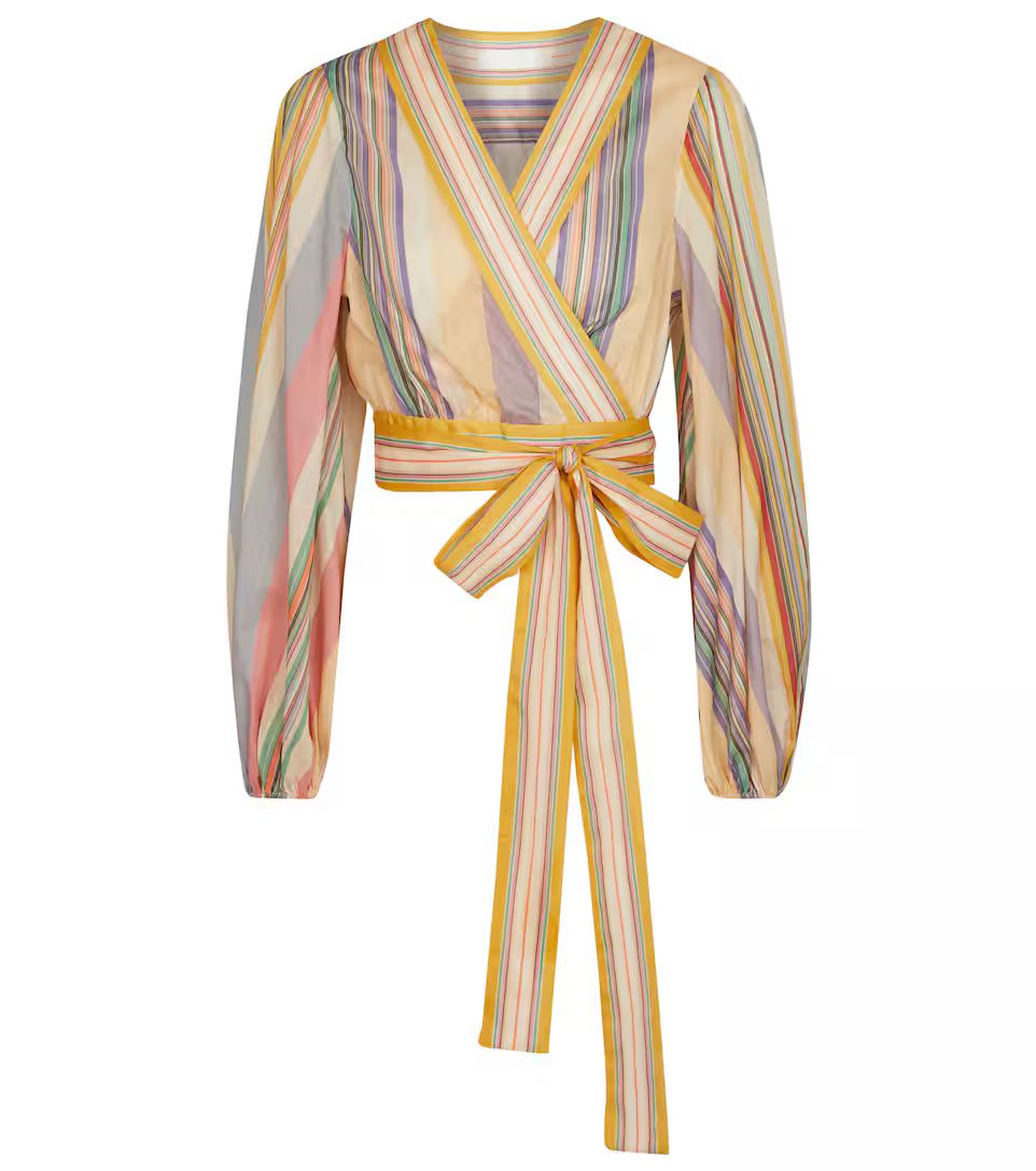 Mae striped cotton wrap blouse | Mytheresa (US/CA)