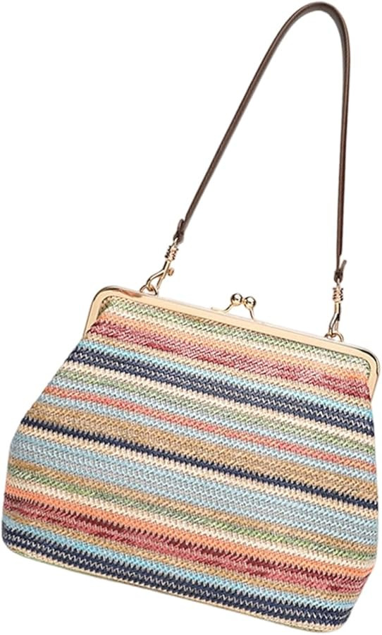 Multicolored Crochet Bag, Knit Tote Purse, Lightweight Purses for Women, Breathable Beach Tote, O... | Amazon (US)