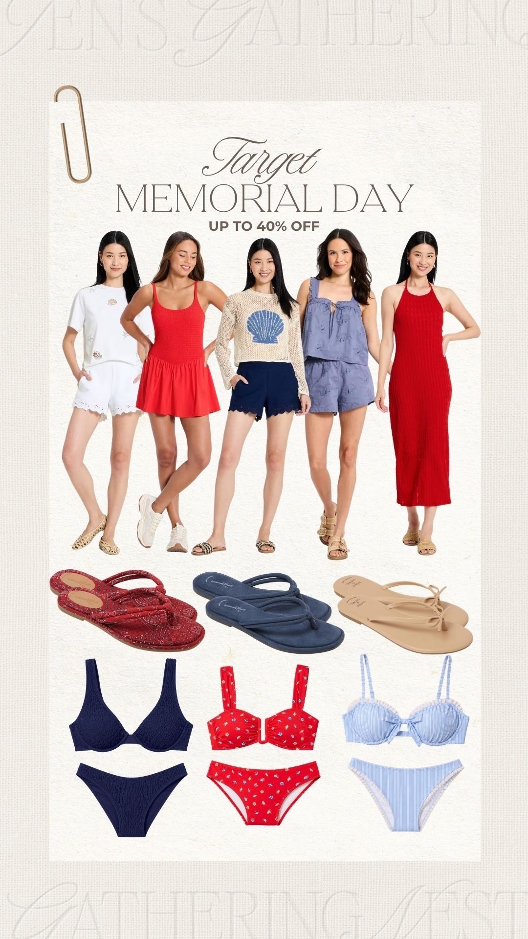 Target Memorial Day sale 🇺🇸🤍 

#target #targetpartner #memorialdaysale #swimsuit #sandals #fourthofjuly #summerset #summerootd #salealert

#LTKSaleAlert #LTKSeasonal #LTKootd