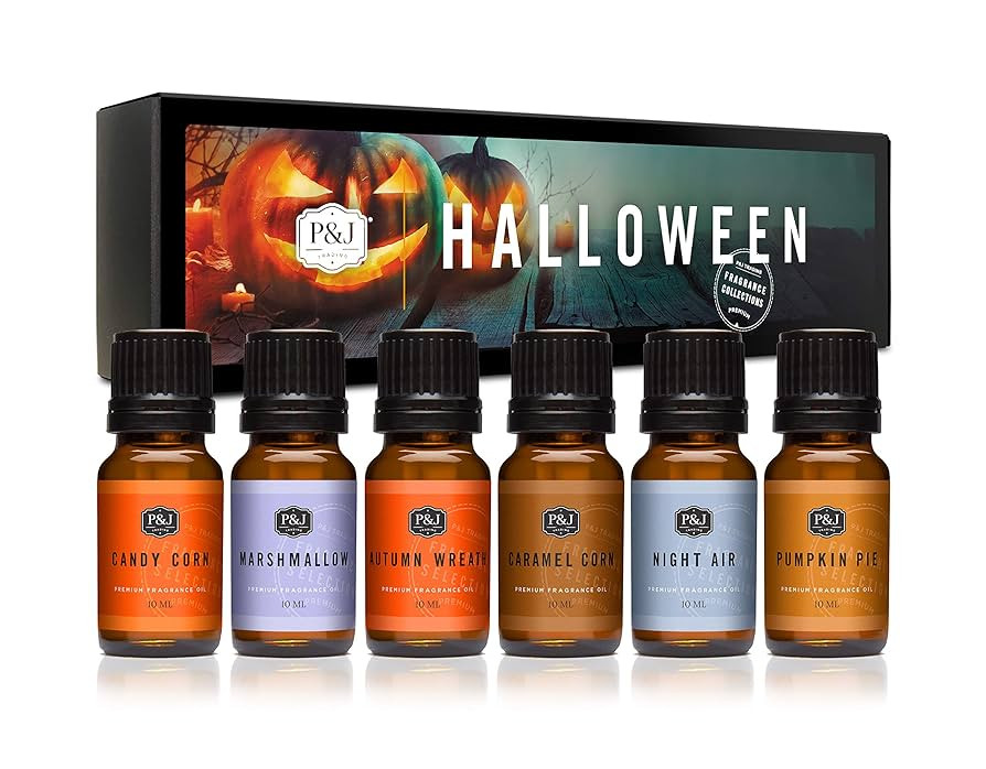 P&J Fragrance Oil Halloween Set | Autumn Wreath, Pumpkin Pie, Candy Corn, Marshmallow, Night Air,... | Amazon (US)
