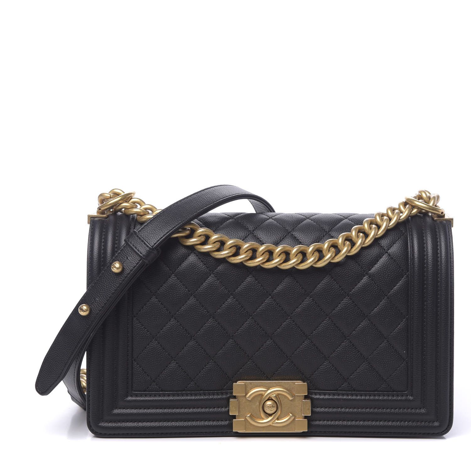 Caviar Quilted Medium Boy Flap Black | Fashionphile