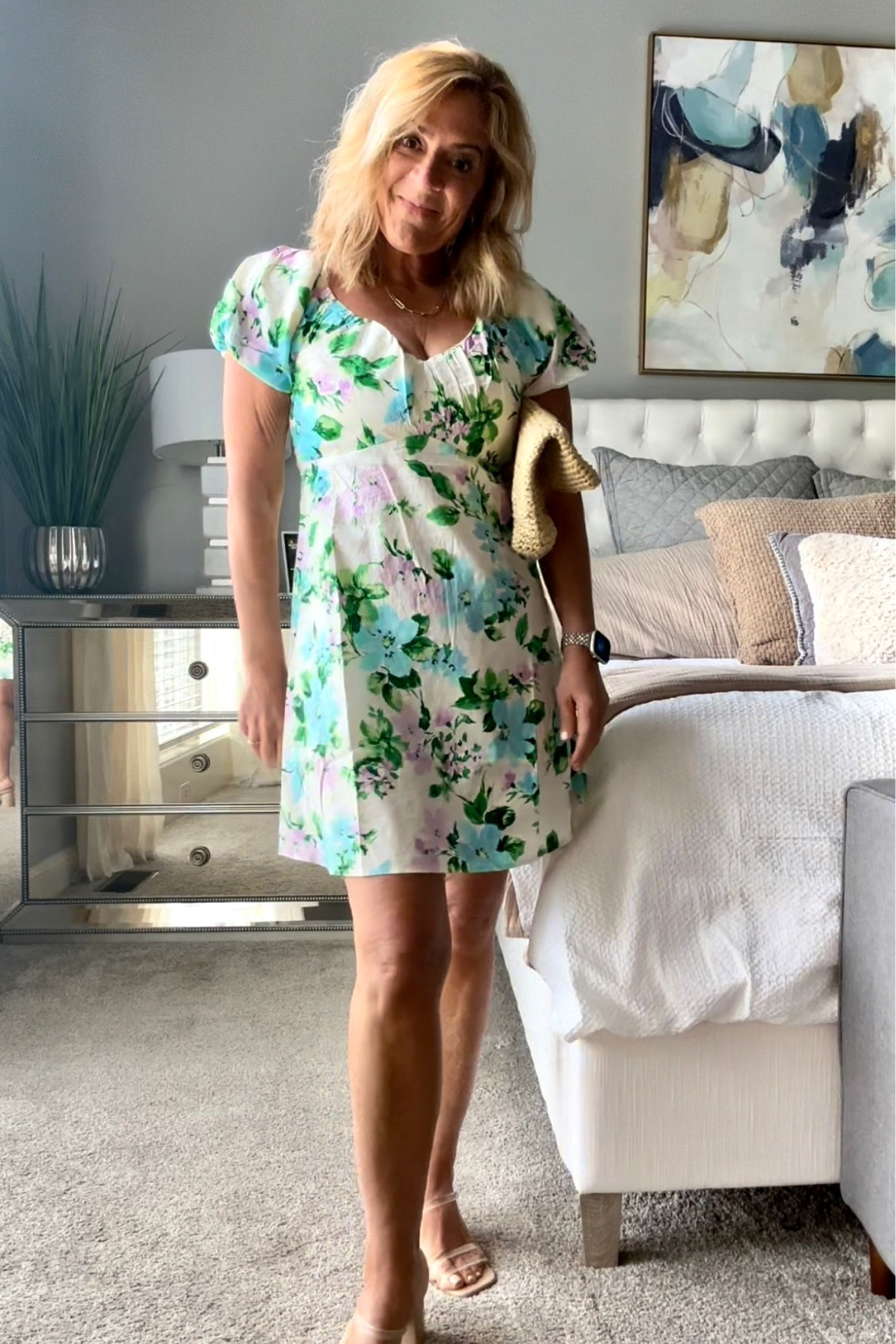 Sweetest little floral puff sleeve dress for Spring and summer is less than $40!  

#LTKover40 #LTKfindsunder50