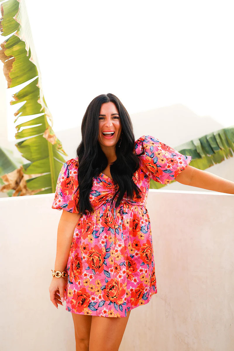 BuddyLove | Hannah Elastic Waist Mini Dress | Daisy Days | BuddyLove