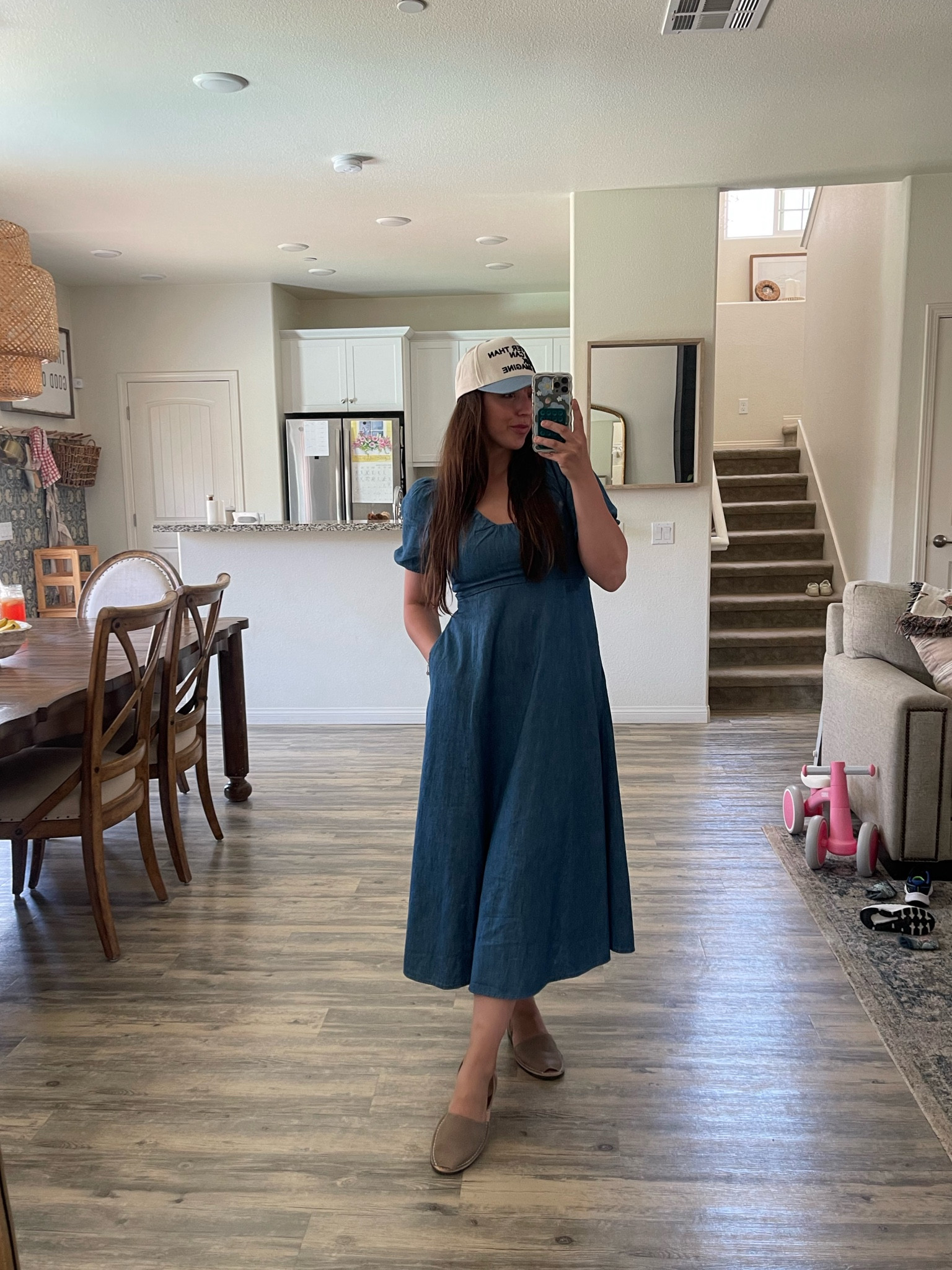 Darling denim dress 🤍