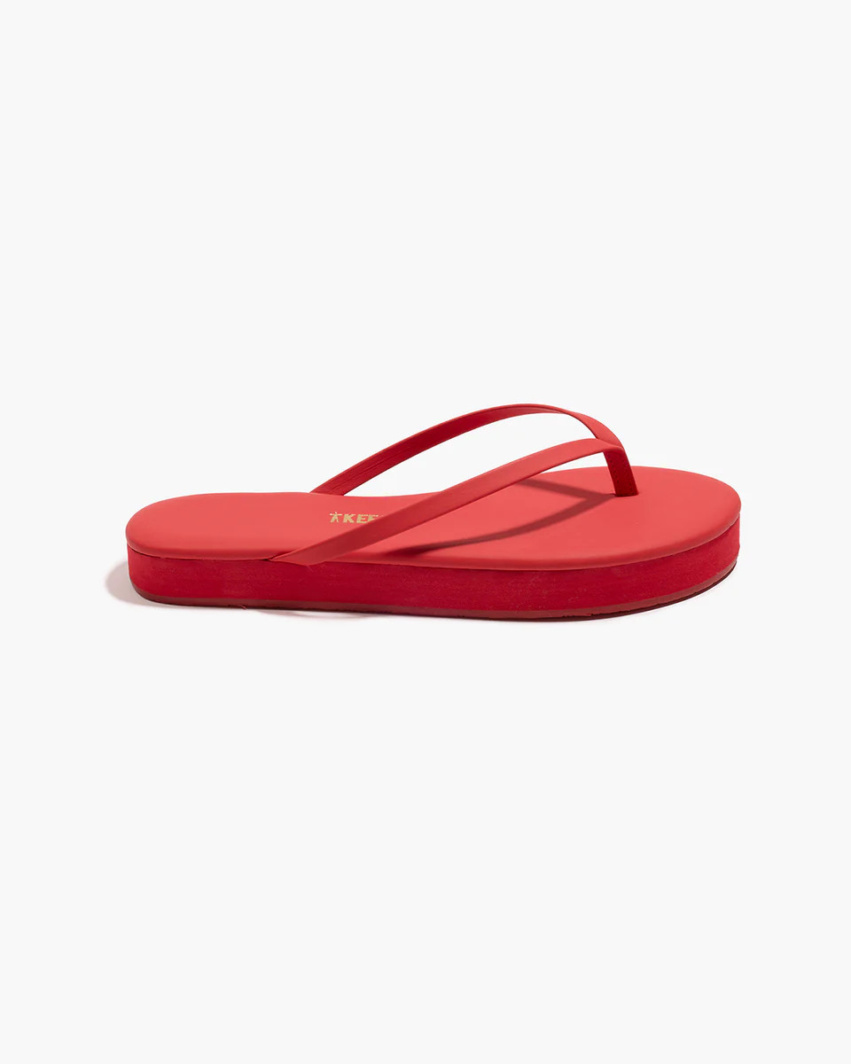 TKEES Lily Platforms Platform Sandals in Red | TKEES