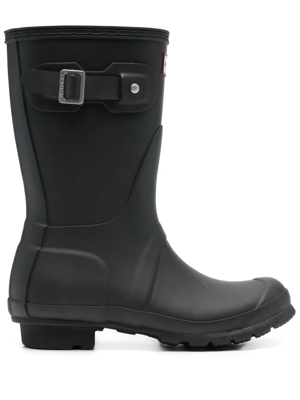 Hunter 25mm logo-patch knee-high rain boots - Black | Farfetch Global