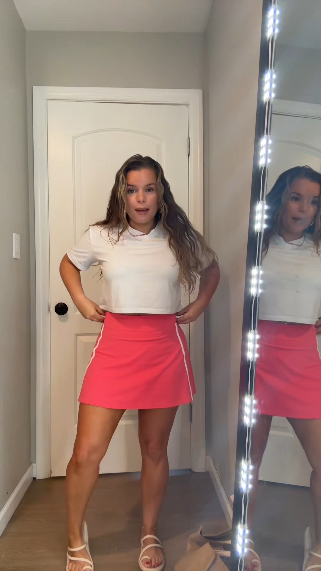 Size down in the skirt there is tons of stretch!