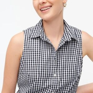 J. Crew Sleeveless Gingham Button-Up Top in Signature Fit - Size S | Poshmark