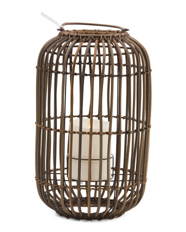 Led Outdoor Melted Smooth Matte Moving Flame Candle With Lantern | TJ Maxx