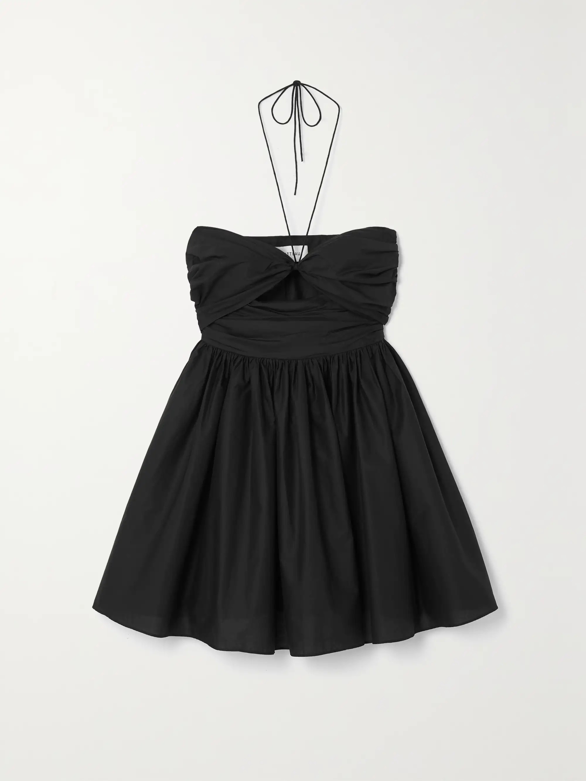 MATTEAU + NET SUSTAIN cutout ruched organic cotton-poplin halterneck mini dress | NET-A-PORTER | NET-A-PORTER (UK & EU)