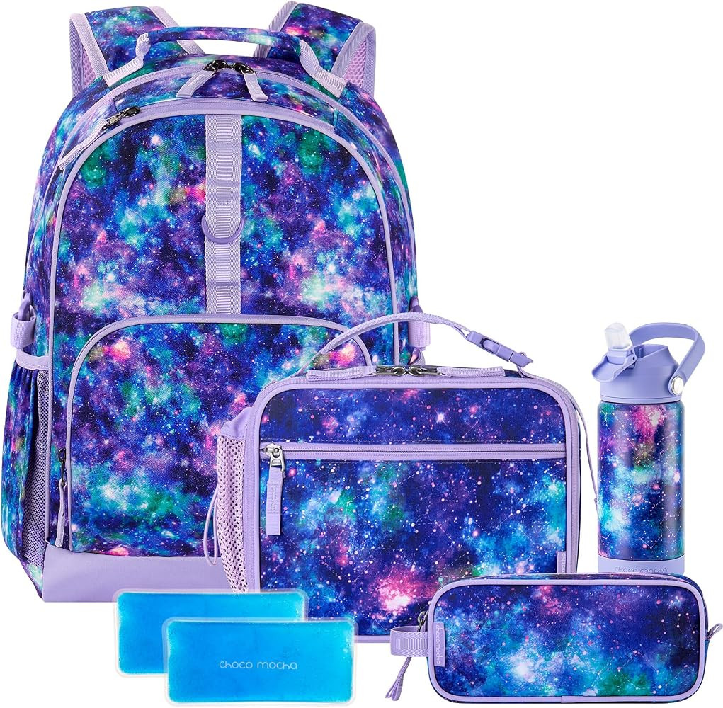 Cheetah Backpack Set Kids Backpacks for Girls, Girls Backpack with Lunch Box & Water Bottle, Elementary School Bookbag Age 6-8 17 Inch, Pink | Amazon (US)