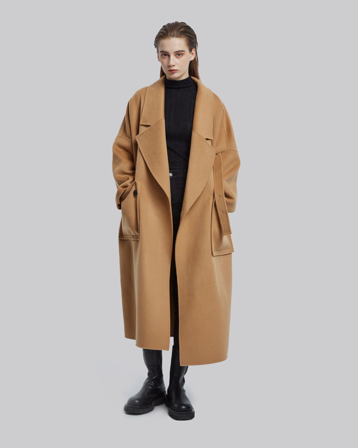 Long Wool Coat with Ribbons | Deptanonym