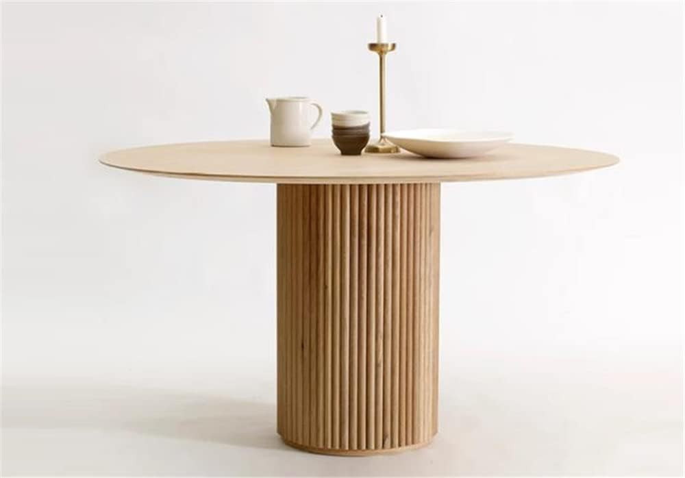 NIUYAO Round Solid Wood Dining Table Natural, 35.5" W Circular Tabletop for Dining Room Kitchen L... | Amazon (US)