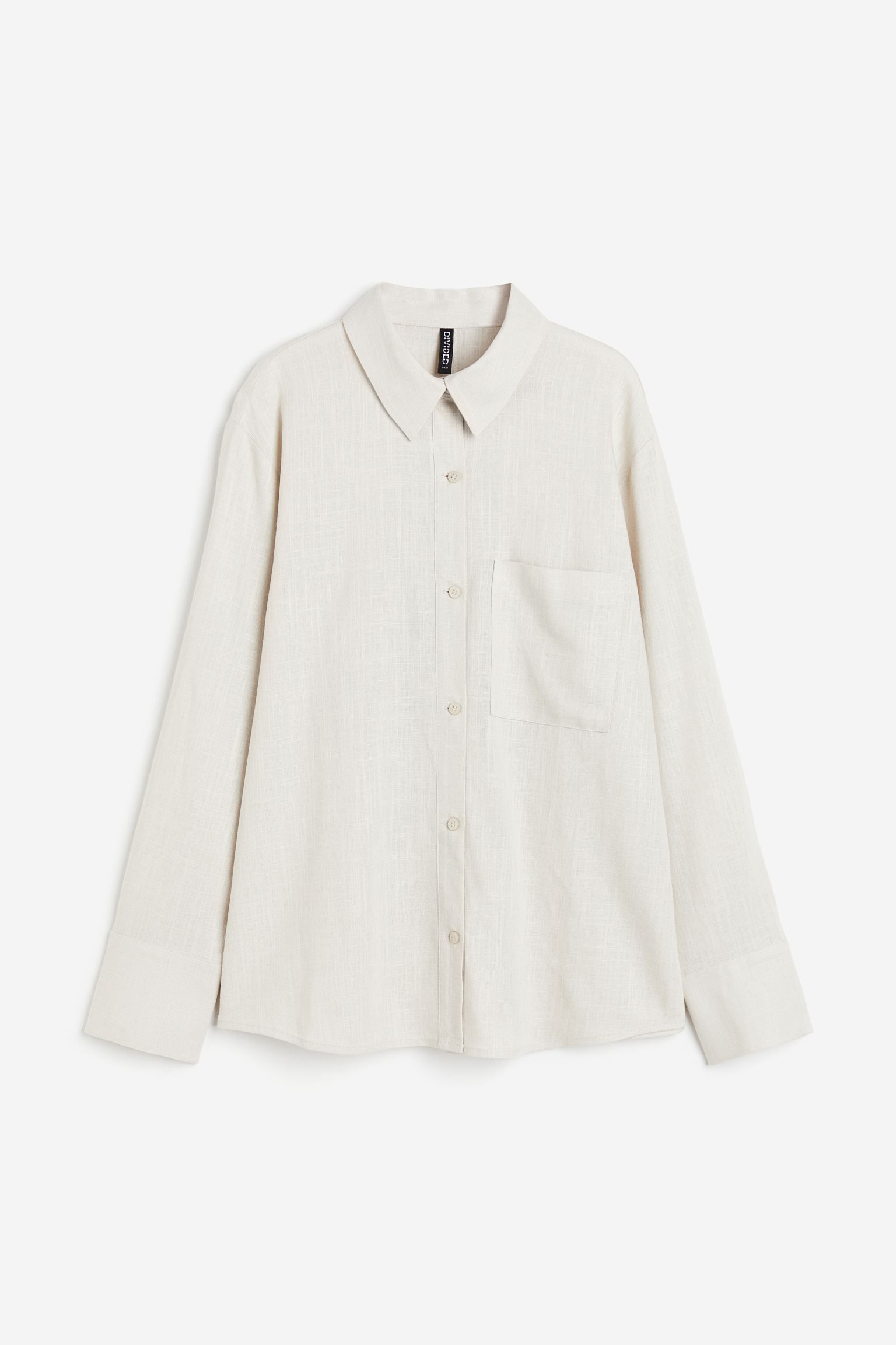 Linen-blend Shirt - Beige/striped - Ladies | H&M US | H&M (US + CA)