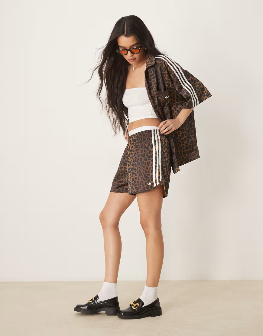 adidas Originals satin sprinter shorts in leopard print - MULTI | ASOS (Global)