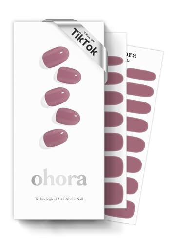ohora Semi Cured Gel Nail Strips (N Bare Plum) - Works with Any Lamps, Salon-Quality, Long Lasting, Easy to Apply & Remove - Includes 2 Prep Pads, Nail File & Wooden Stick | Amazon (US)