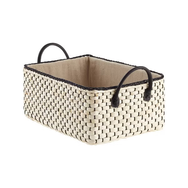 Medium Maize Loft Bin Grey Weave | The Container Store