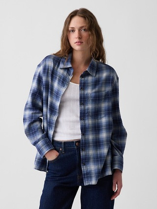 Oversized Straight-Hem Flannel Shirt | Gap (US)