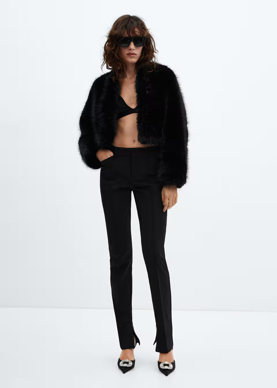 Fur effect jacket -  Women | Mango USA | MANGO (US)