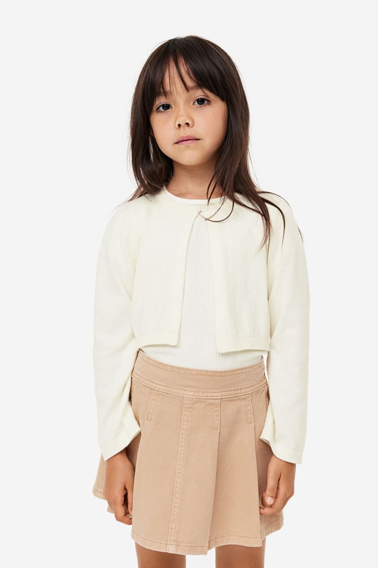 Fine-knit Bolero Sweater - Natural white - Kids | H&M US | H&M (US + CA)