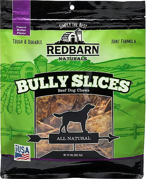 REDBARN Naturals Bully Slices Peanut Butter Flavor Beef Dog Treats, 9-oz bag - Chewy.com | Chewy.com