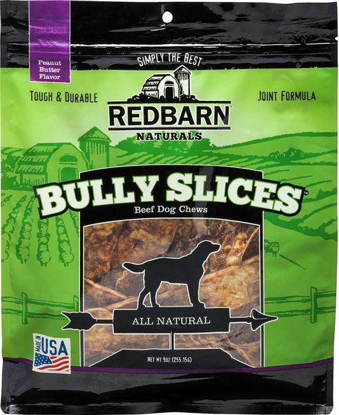 REDBARN Naturals Bully Slices Peanut Butter Flavor Beef Dog Treats, 9-oz bag - Chewy.com | Chewy.com