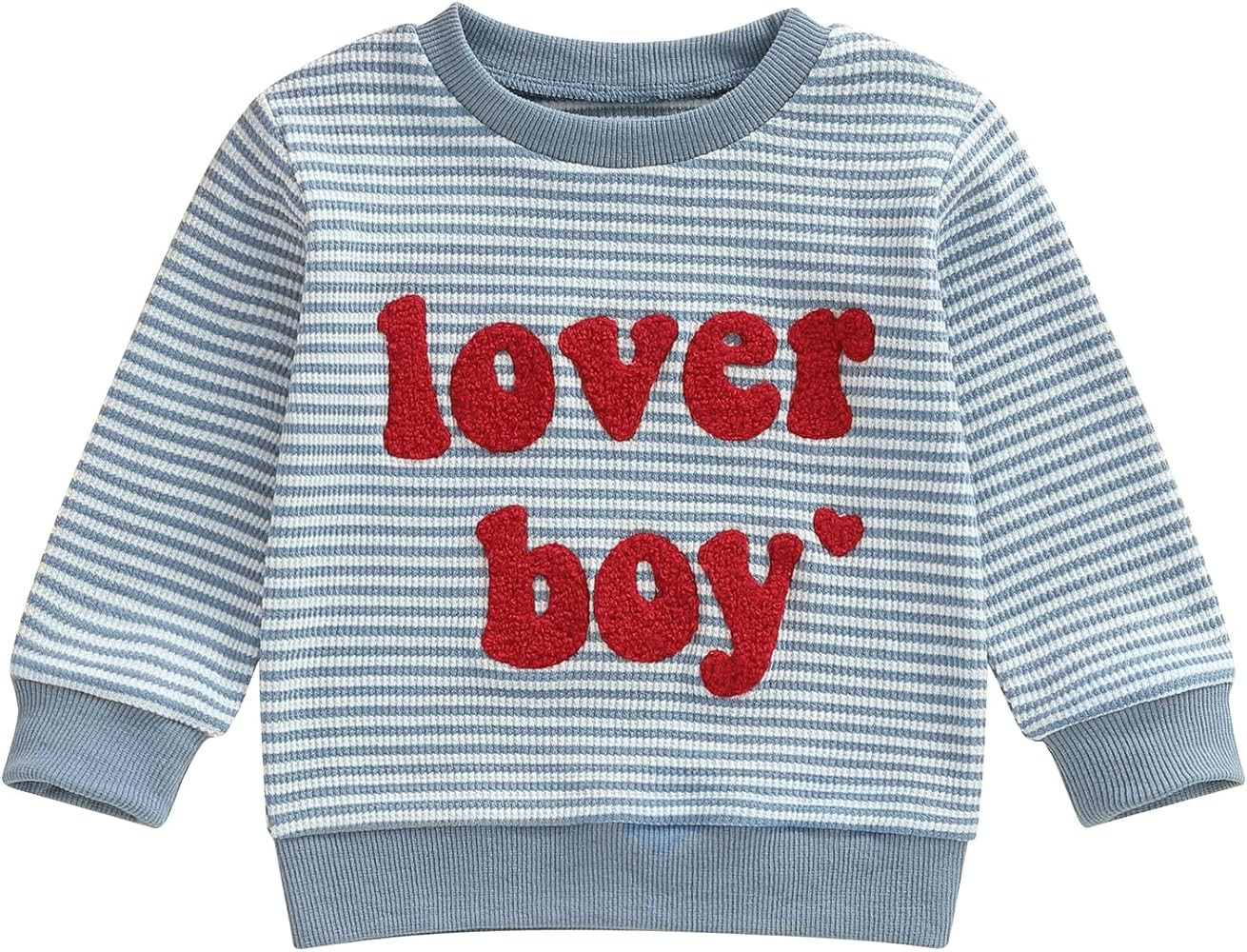 Lesimsam Toddler Baby Boy Girl Valentines Outfit Lover Boy Embroidery Sweatshirt Crewneck Long Sl... | Amazon (US)