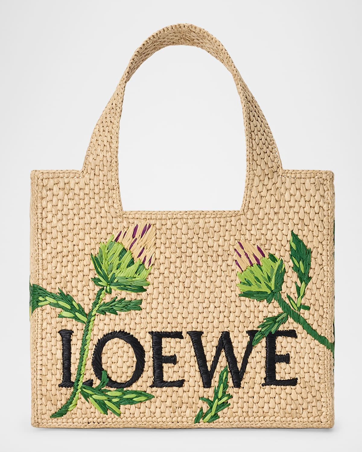 x Paula & apos;s Ibiza Embroidered Raffia Tote Bag | Neiman Marcus