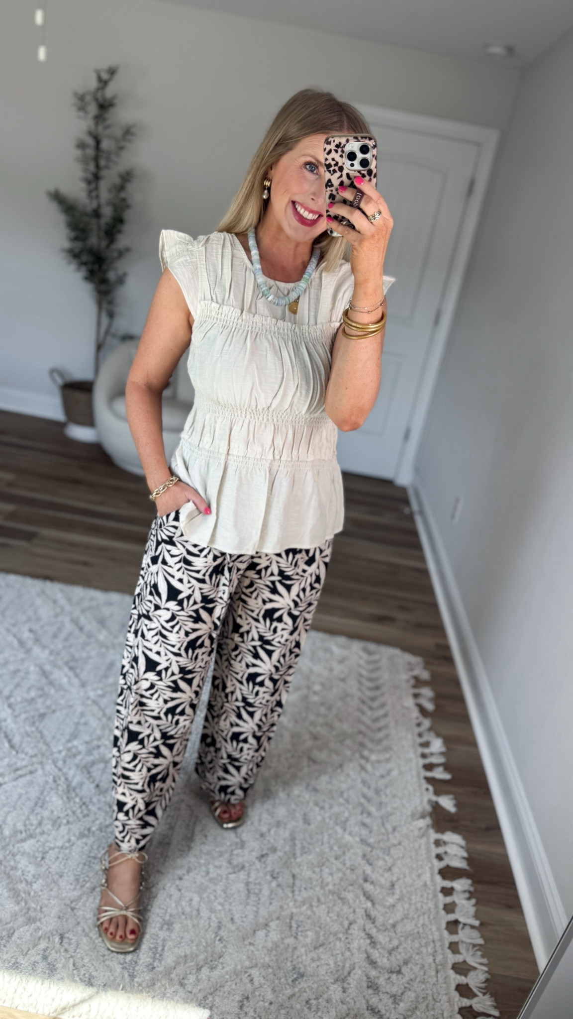 Weekend Walmart Wins try-on
Smocked flutter sleeve top- small
Printed wide leg pants- small

#LTKootd #LTKmomlife #LTKgrwm