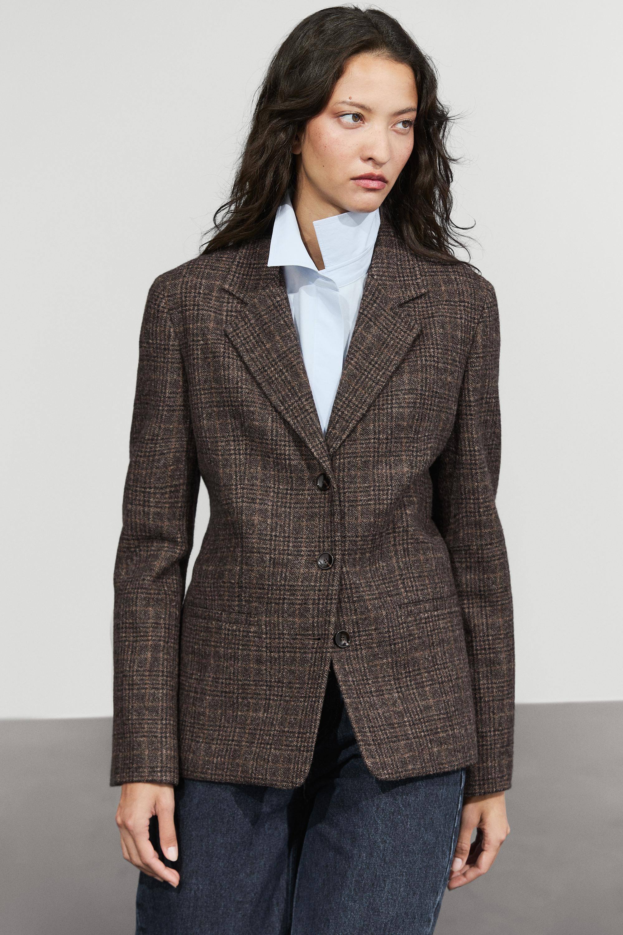 100% wool check blazer | Massimo Dutti UK