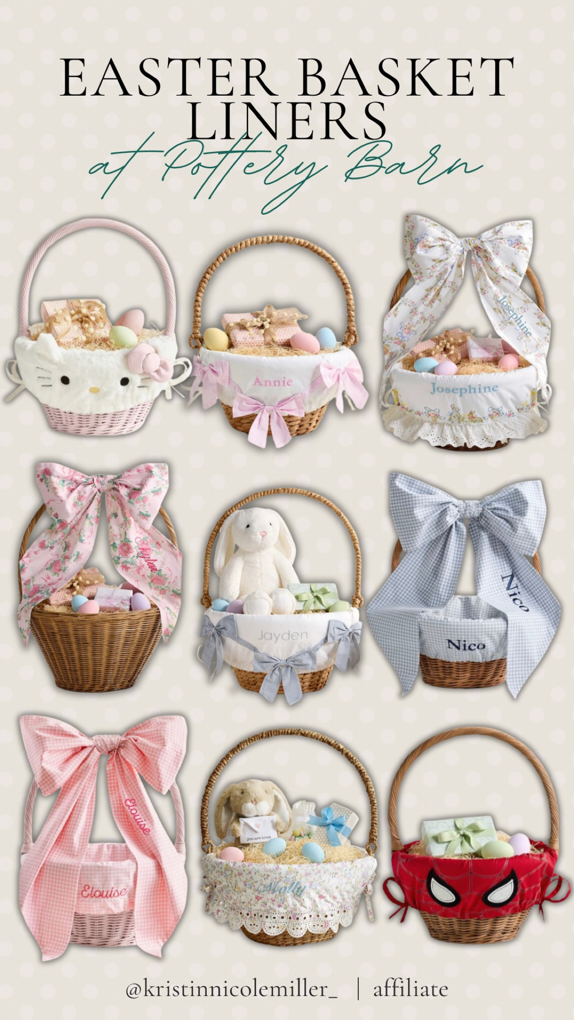 The cutest Easter basket liners at Pottery Barn!! 🐰 

Seasonal, spring, mom finds, mom favorites, love shack fancy bows, bow, classic, traditional, elegant, kids, family, Easter egg hunt 

#LTKSeasonal #LTKKids #LTKFamily