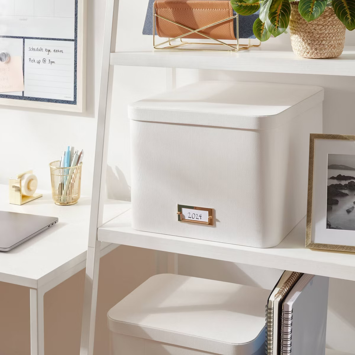 Large Decorative Fabric Box Ivory - Brightroom™: Polypropylene & Polyester, Rectangle, 10" H, 1... | Target