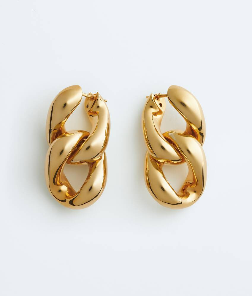 Women's Prisma Chain Earrings in Yellow gold | Bottega Veneta US | Bottega Veneta
