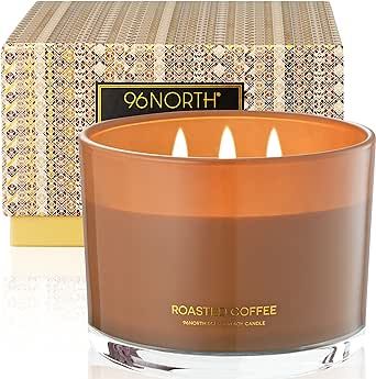 96NORTH Luxury Coffee Candle | Large 3 Wick Jar Candle | Up to 50 Hours Burning Time | 100% Natur... | Amazon (US)
