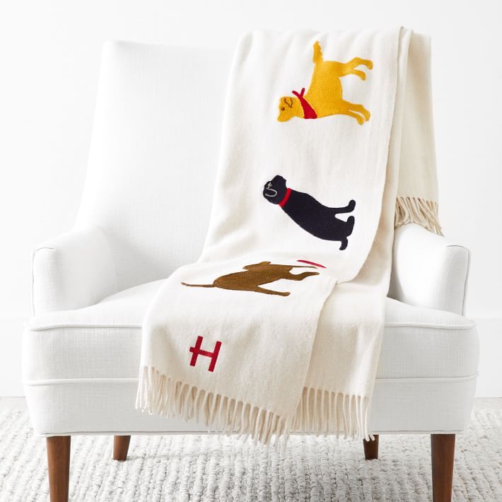 Hand Embroidered Wool Throw | Mark and Graham