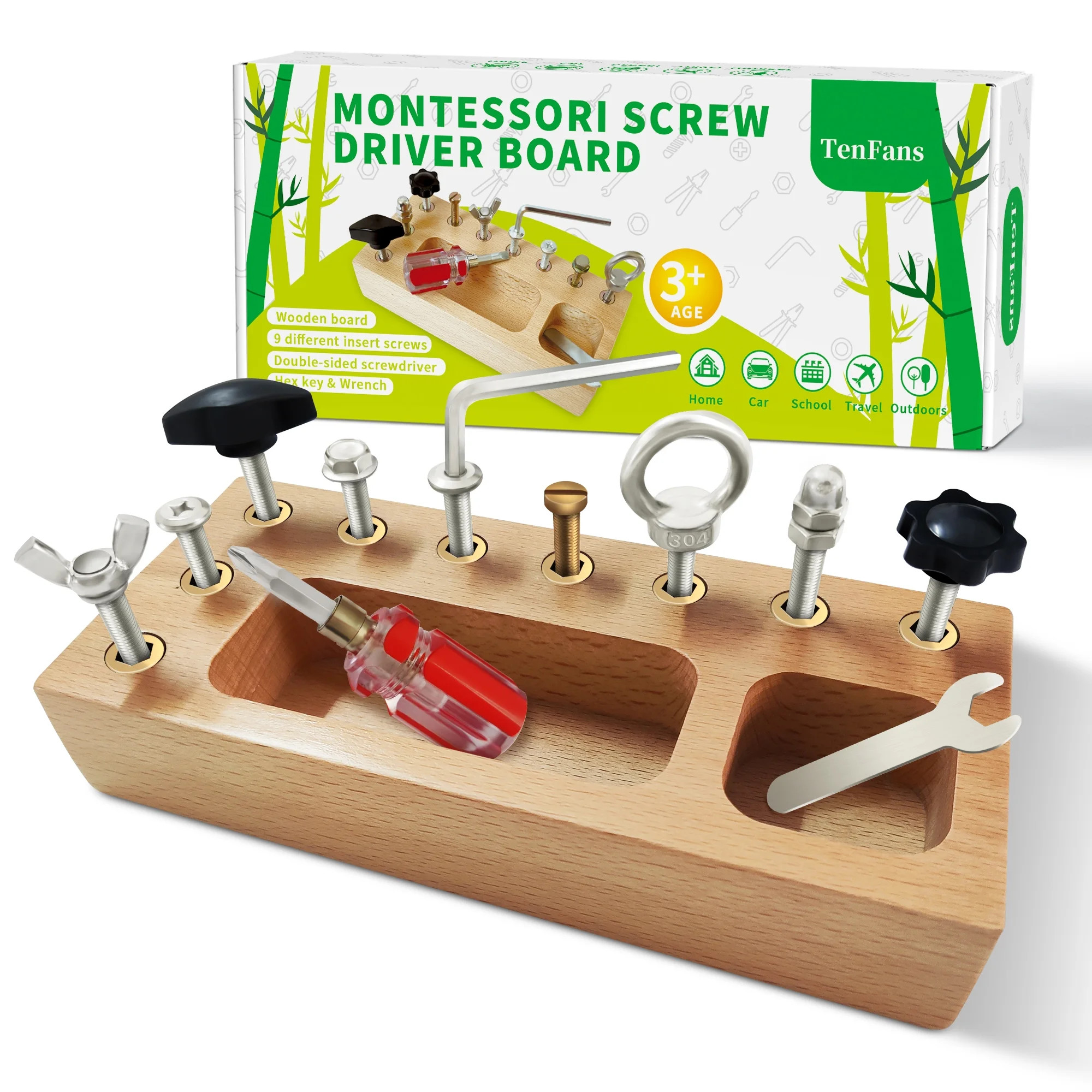 TenFans Montessori Toys for 3 4 5 Year Old, Montessori Screwdriver Board, Kids Wooden Toys, Fine ... | Walmart (US)