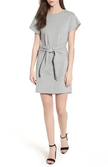 Women's Tie Waist T-Shirt Dress, Size Medium - Grey | Nordstrom