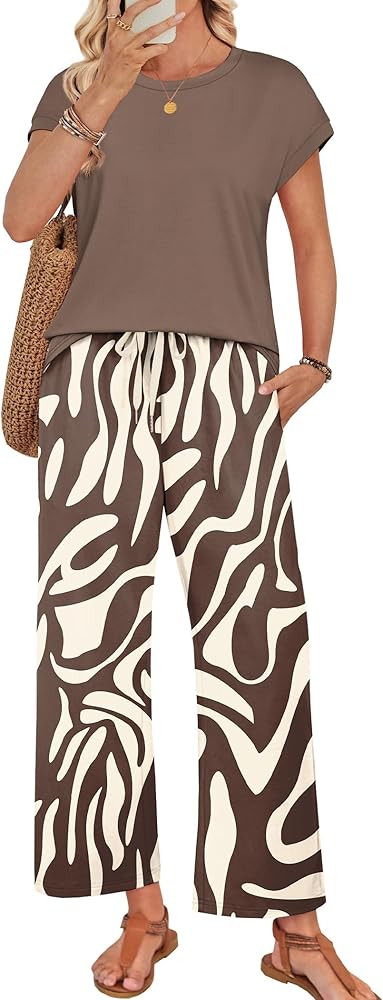 Two Piece Sets for Women Summer Spring Outfits Lounge Sets Beach Vacation Clothes Airport Travel ... | Amazon (US)