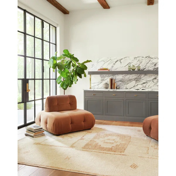Becki Owens x Livabliss Modern Scandi Boho Apricot Area Rug | Wayfair North America