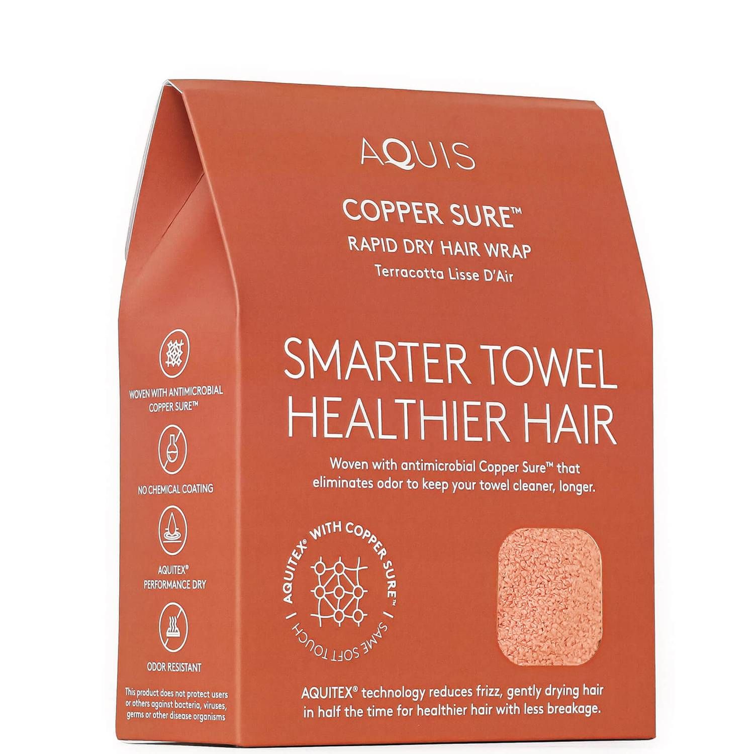 Aquis Anti-Microbial Rapid Turban - Copper | Look Fantastic (UK)