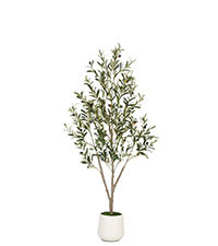 Olive Trees Artificial Indoor, 7FT Tall Faux Olive Tree with White Tall Planter, Artificial Plant... | Amazon (US)