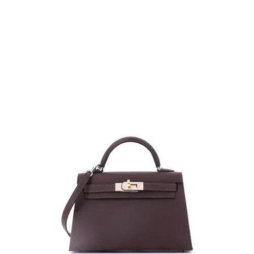 Pre-Owned Hermes Kelly Mini II Bag Brown Epsom with Electrum Hardware 20 at Nordstrom, Size X-Small | Nordstrom