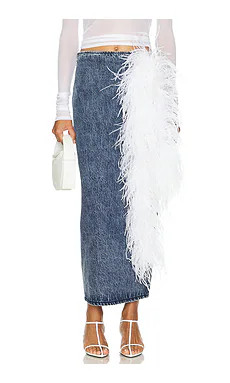 Milkwhite Midi Pencil Skirt in Denim Medium from Revolve.com | Revolve Clothing (Global)