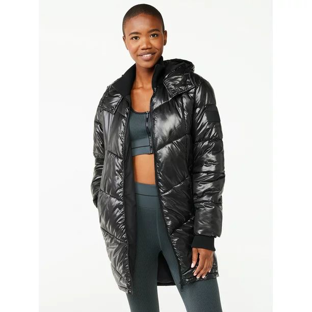 Love & Sports Women's Cocoon Long Length Puffer Jacket | Walmart (US)